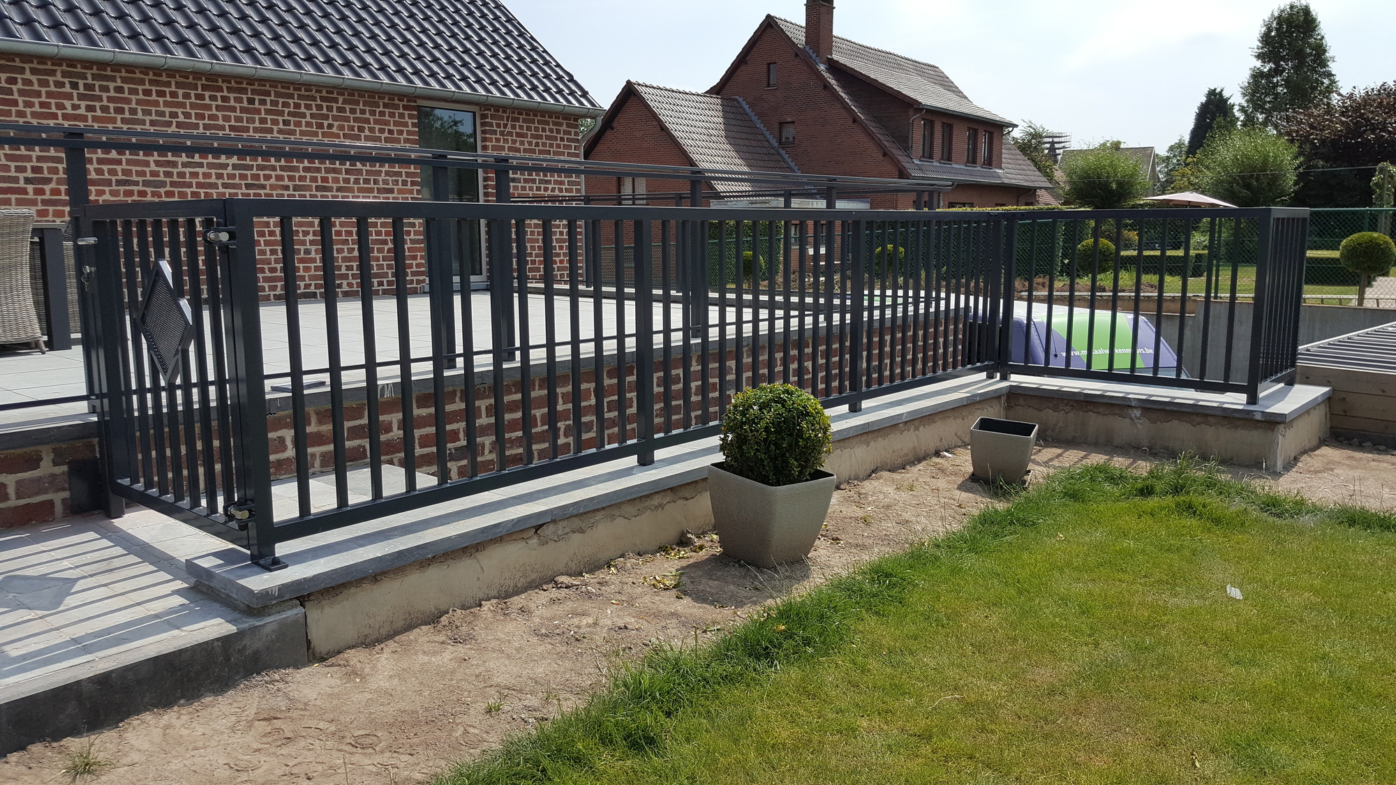 Balustrade met verticale spijlen